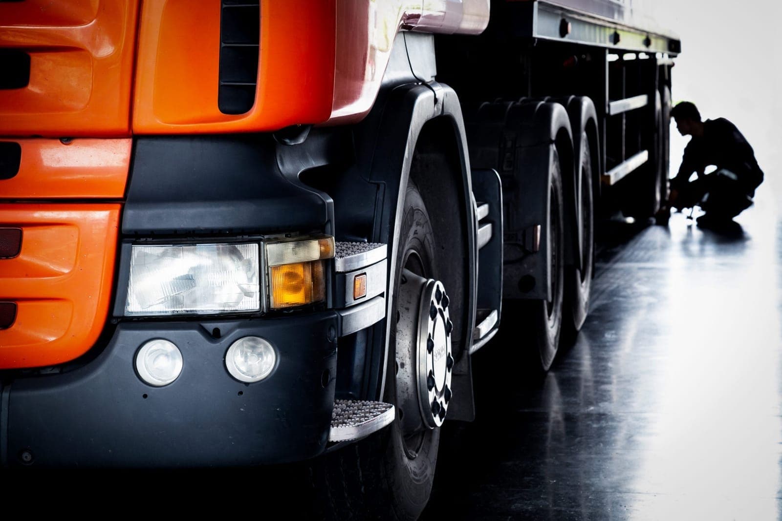 J&A technician servicing a fleet truck on site